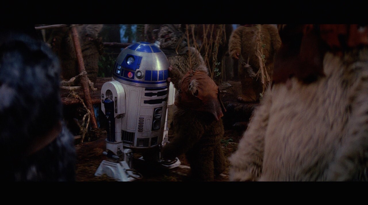 Soon after the Ewoks accepted Leia, other scouts brought a golden deity named C-3PO back to Brigh...