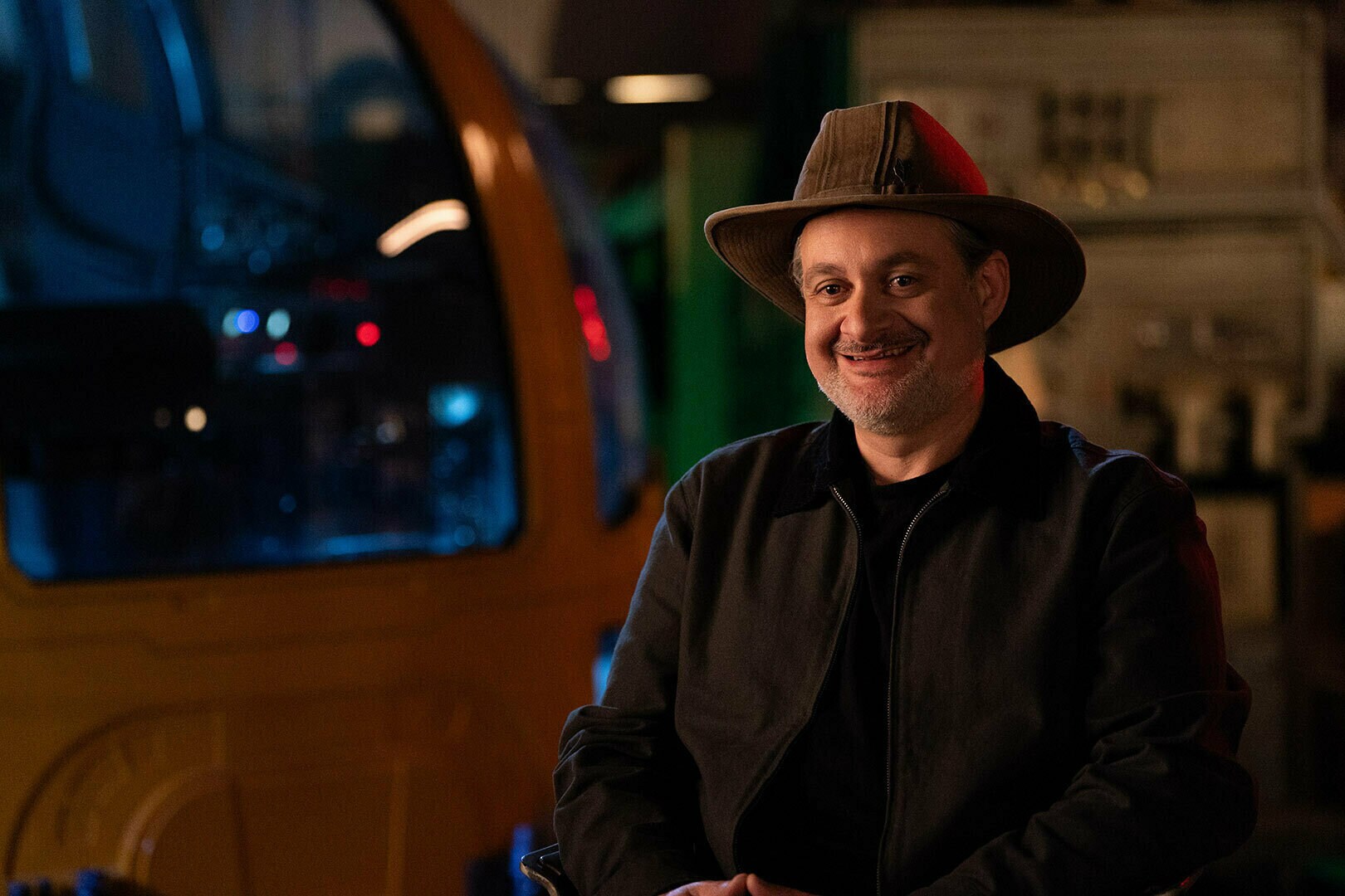 Dave Filoni on set of Star Wars: The Mandalorian and Grogu.