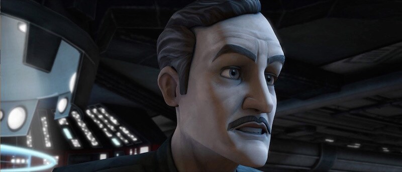 Wullf Yularen commanding a Republic cruiser