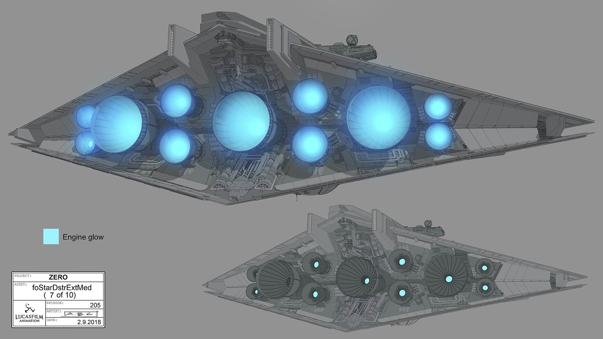 Star Destroyer exterior engine glow by Amy Beth Christenson 